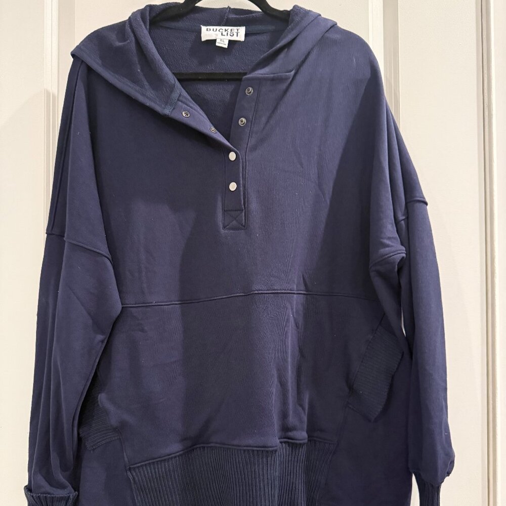 Bucket List Navy French Terry Hoodie